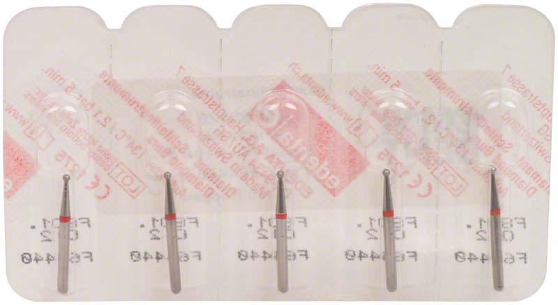 Omni Diamanten 801 für Turbine, 19 mm, rot fein, Kugel, ISO 012