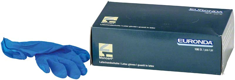 Monoart® Einmalhandschuhe Latex, puderfrei, 100 Stk, blau