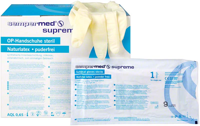 Sempermed supreme OP Handschuhe, puderfrei, 50 Paar, Gr. 9