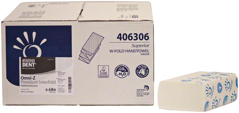 Omni-Z Premium Interfold Einmalhandtuch weiß, 24 x 21 cm, 3.000 Stk