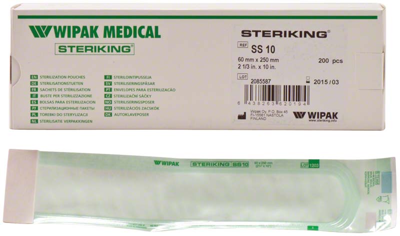 Sterilisationsbeutel, selbstklebend, 200 Stk, 6 x 25 cm